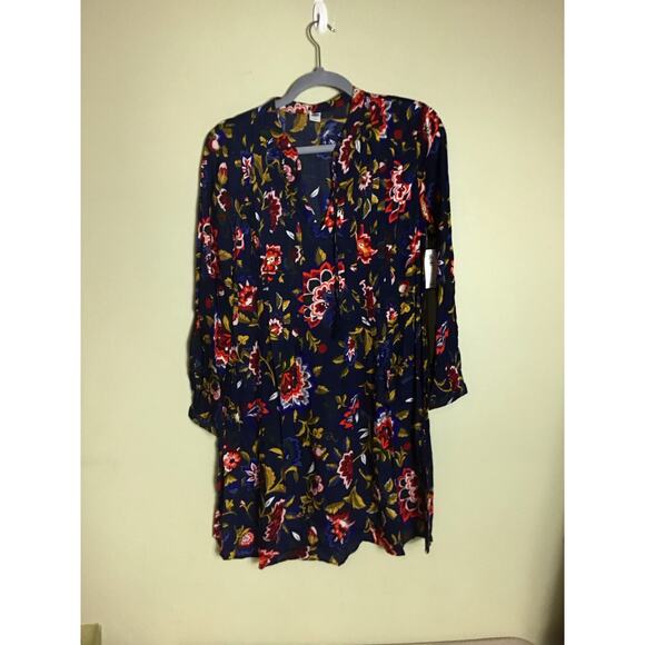 Old Navy Women Floral Long Sleeve Peasant Dress Sz. Small Blue NWT Boho Casual - Picture 5 of 11